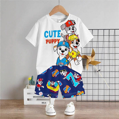 New summer children's short-sleeved T-shirt and shorts casual high-quality animal print two-piece set RA01 + RD01