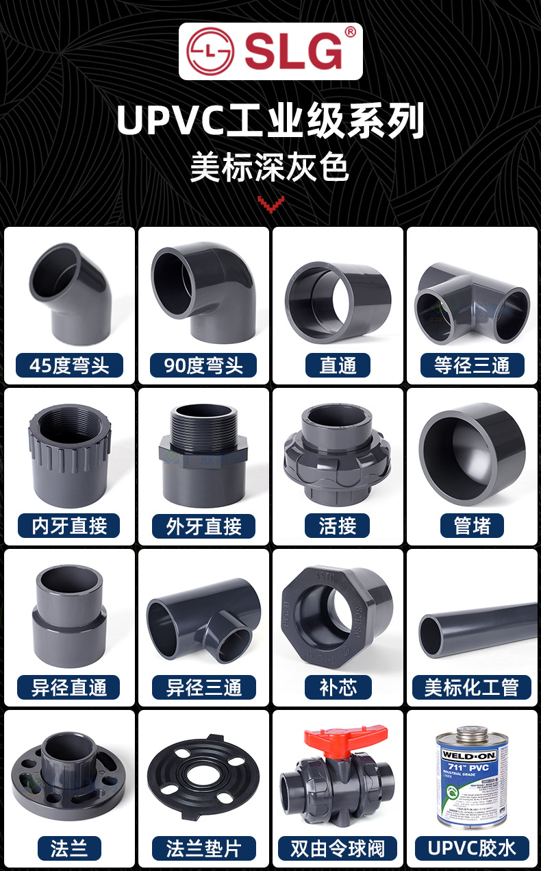UPVC美标工业管化工硬管pvc管SCH80塑料水管ASTM耐酸碱ANSI排污管-阿里巴巴