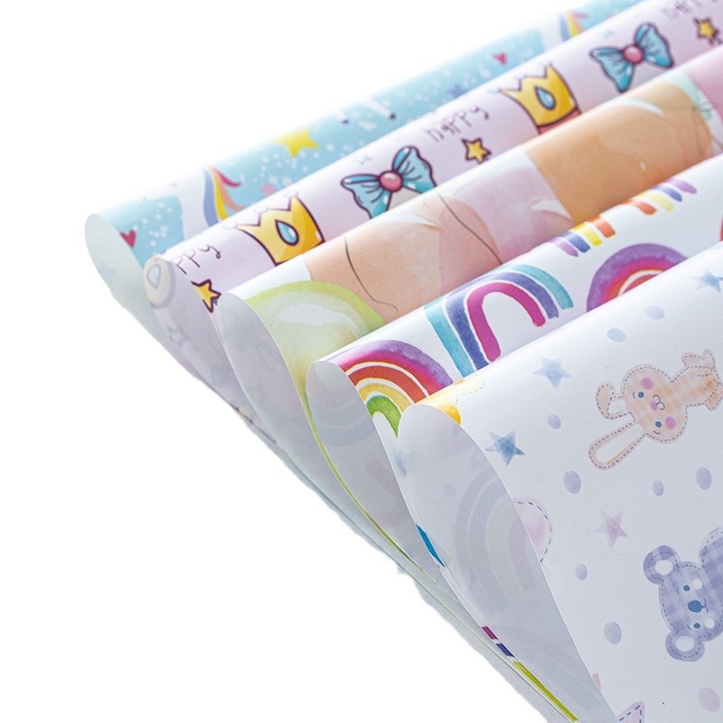 Papel de regalo colorido de Amazon, papel de regalo para el Día del Niño, papel estucado, papel de fondo, papel para cubiertas de libros, venta al por mayor