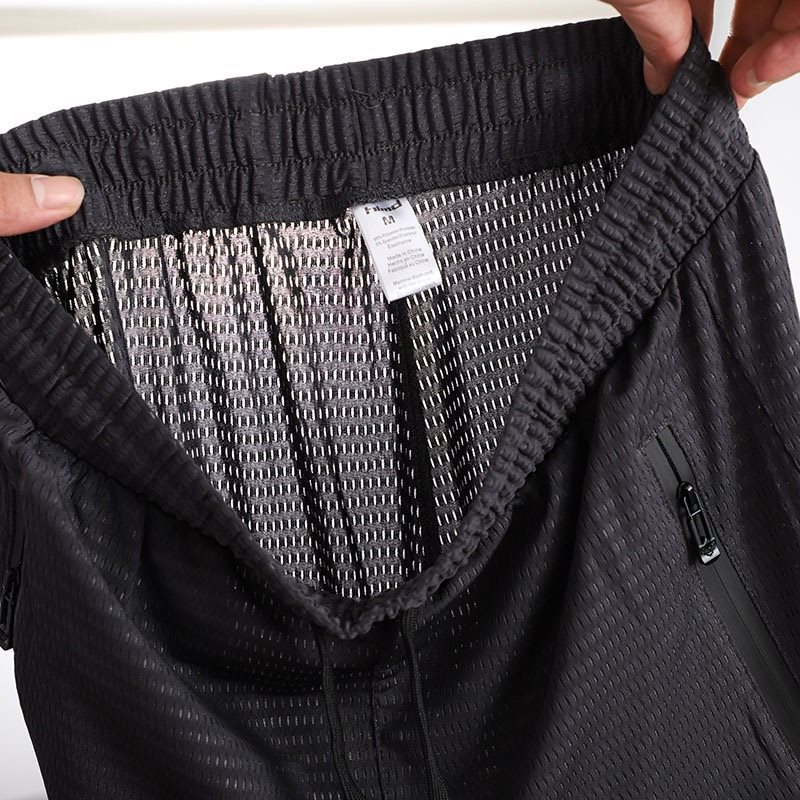 Leak-picking Ice Silk Mesh Casual Pants Men's Summer Loose Plus Size Wear-resistant Dirty Sports Pants Leak-picking Ice Silk Mesh Casual Pants Men's Summer Loose Plus Size Wear-resistant Dirty Sports Pants