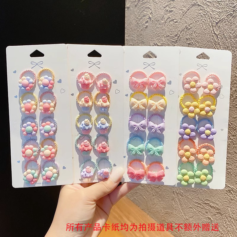 Cuerda linda del lazo del pelo de los niños tamaño pequeño no duele el pelo banda de goma del bebé femenino accesorios para el cabello banda de pelo de dibujos animados