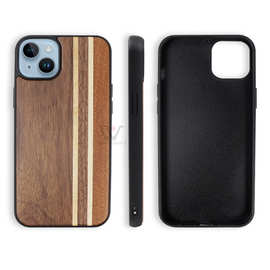 跨境适用于iPhone 14木质手机壳实木苹果保护套原木手机保护壳