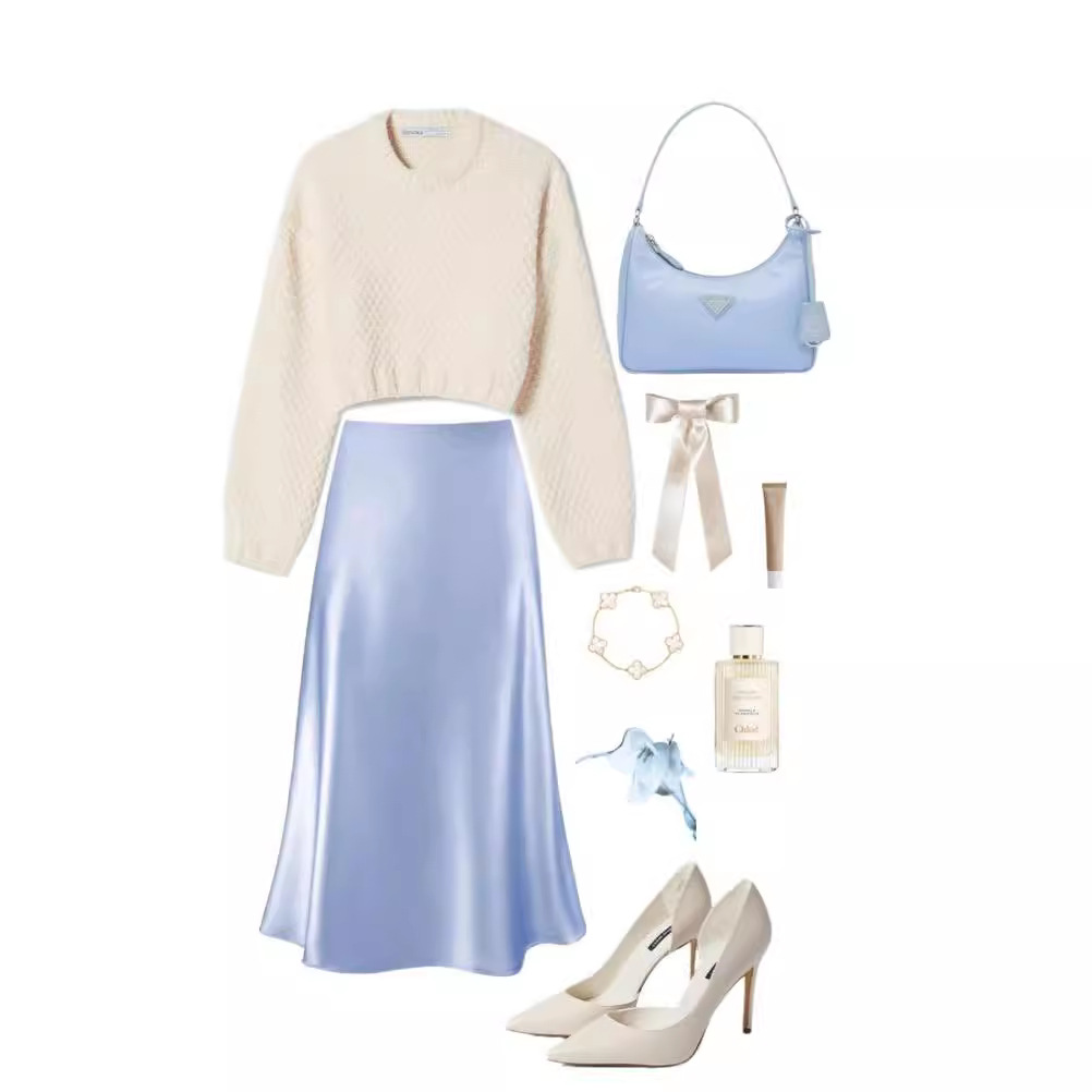 Cross-border European and American Women's Clothing French Elegant Dagging Satin Skirt Women's Spring and Autumn High-grade Dumping Trunkon Summer Mid-length Skirt