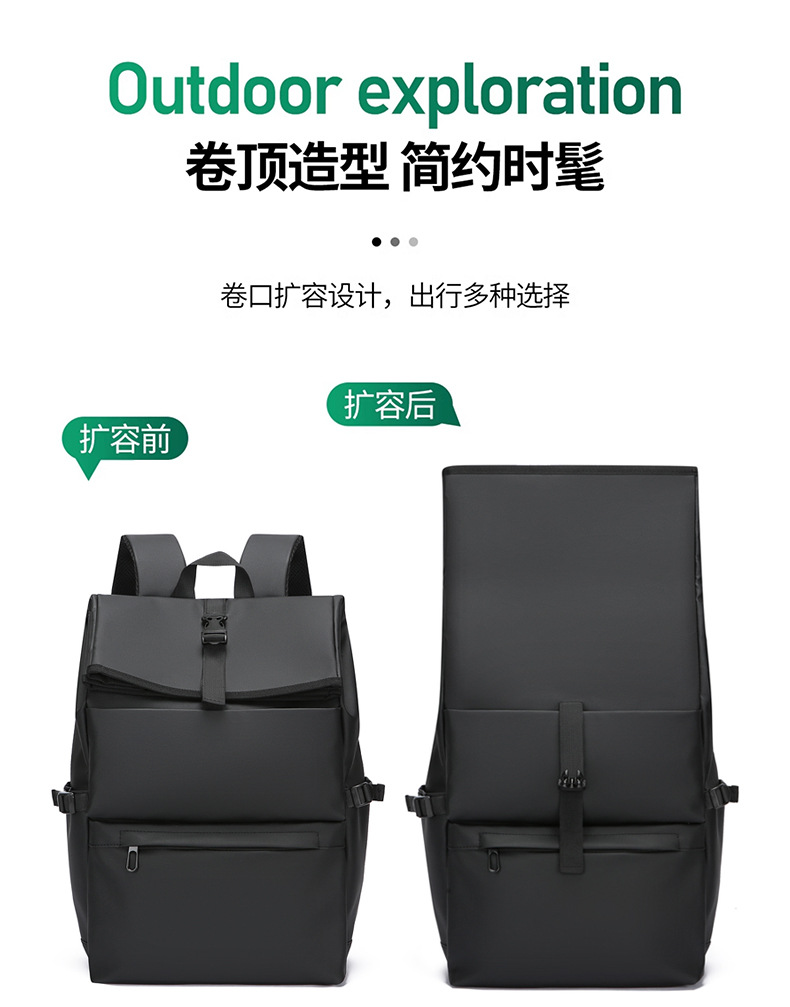 Large-capacity men's high-end backpack, simple and casual student multi-functional schoolbag, business large-capacity computer backpack Item Picture