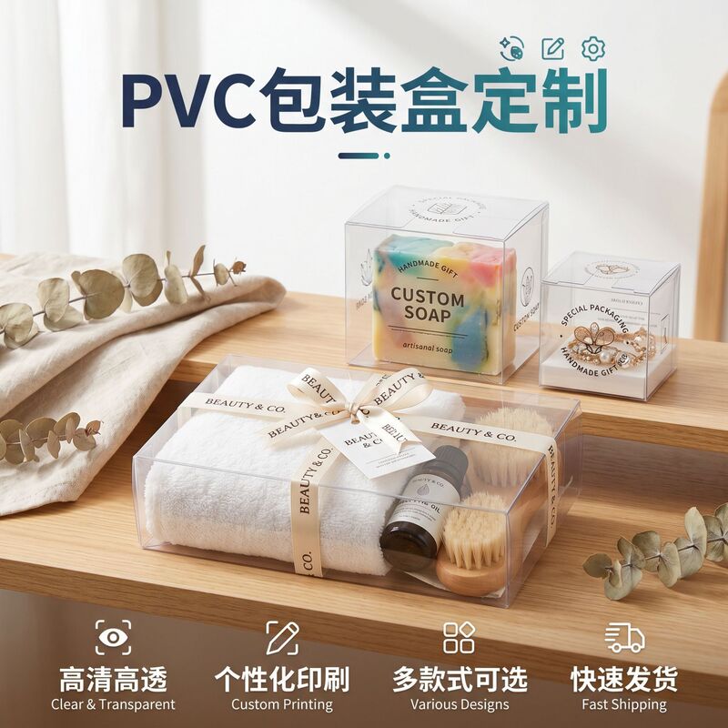 Pvc Transparent Packaging Box, Hard Plastic Folding Box, Visible Outer Packaging Box for Jewelry, Stationery, and Cosmetics Pvc Transparent Packaging Box, Hard Plastic Folding Box, Visible Outer Packaging Box for Jewelry, Stationery, and Cosmetics