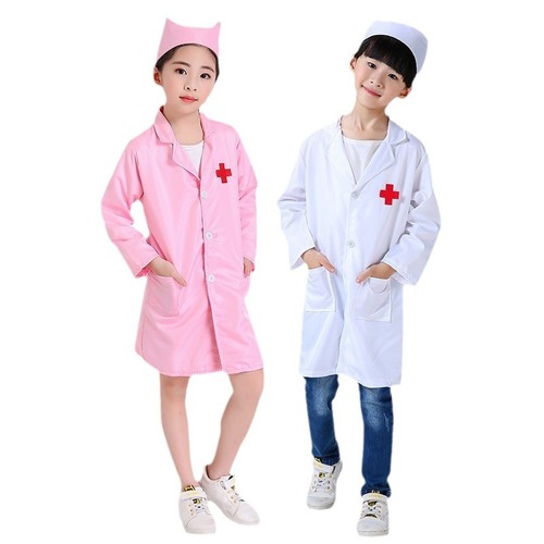 Children's performance clothes, doctor and nurse costumes for kindergarten, role-playing dress-up, performance attire, white coats