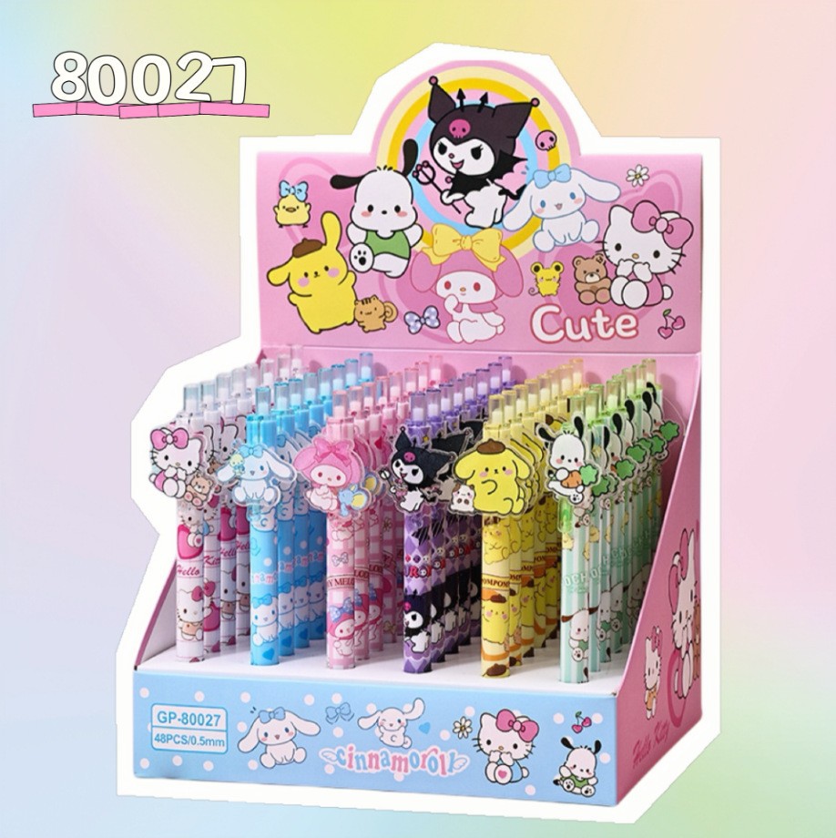 Nuevos productos de muchos lápiz de parche de dibujos animados Caza de brujas pulsable lápiz neutro de alto valor negro 0.5 lápiz de agua lápiz