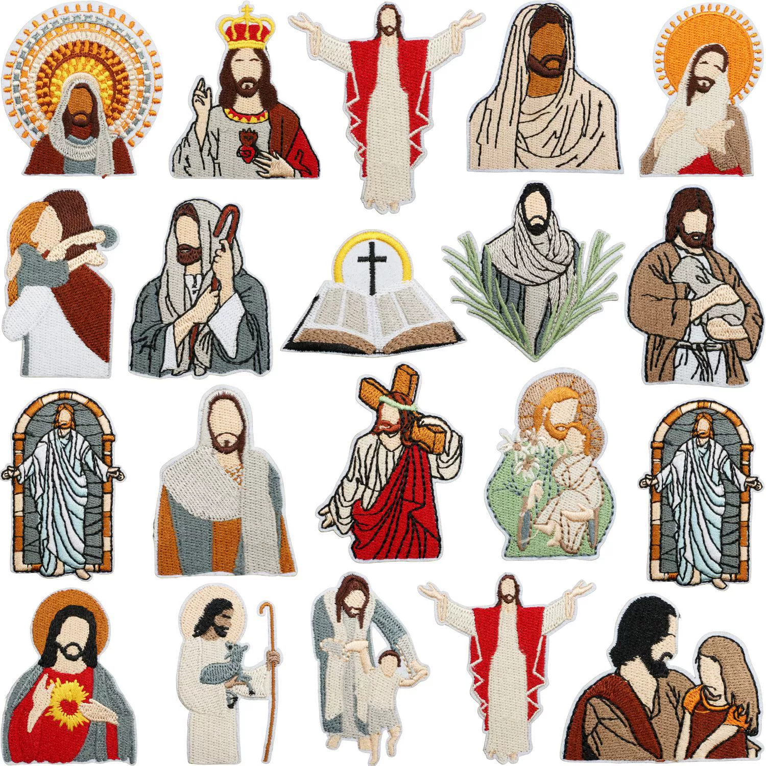 Оригінальная вышивка на ткани Jesu верь в верхнюю дорожку позитивная энергия нашивка декоративная отделка одежды классические символы вышивка печать