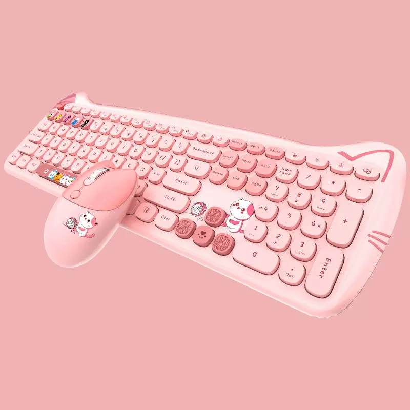 Wireless keyboard, mouse, cute acrylic unlimited set for office