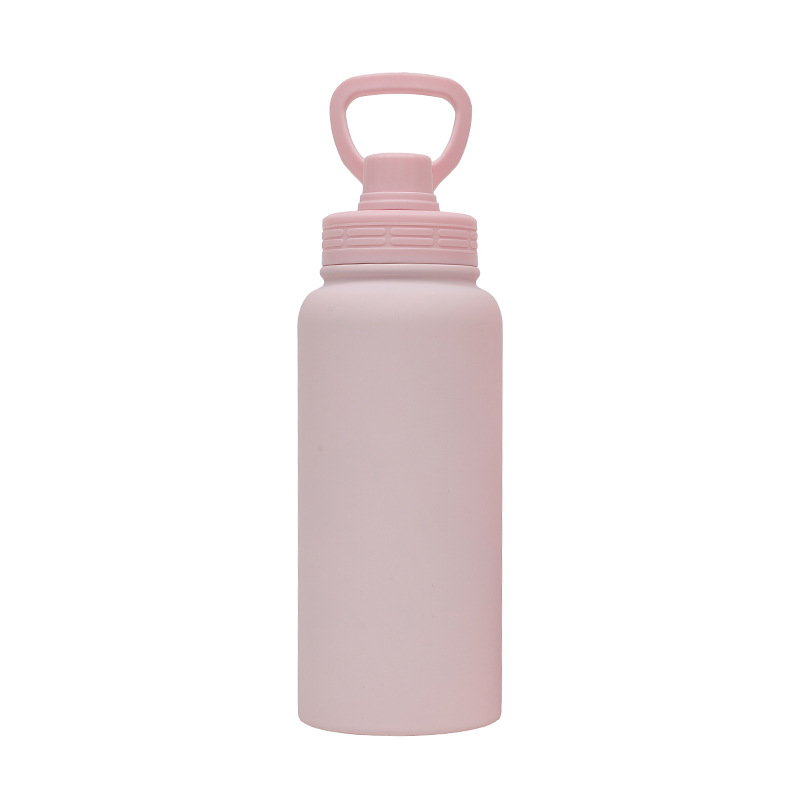 Nuevo termo de venta caliente de 1L hervidor deportivo de vacío portátil de boca ancha de gran capacidad con tubo de succión de mano portátil taza de agua