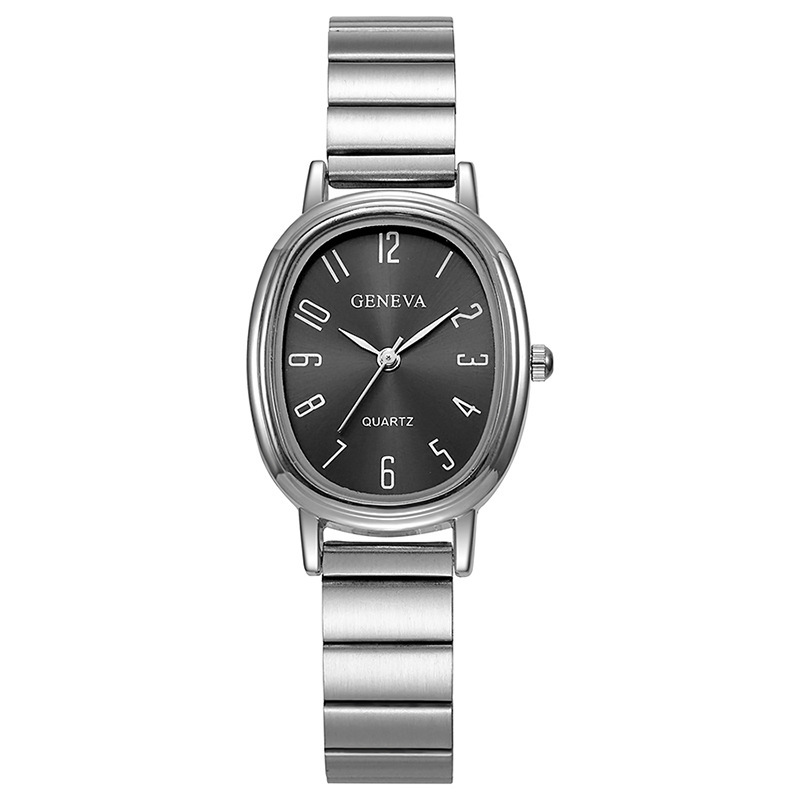 Nuevo estilo transfronterizo de aleación de bambú de acero con caja ovalada Reloj digital árabe Venta directa de fábrica Reloj de cuarzo