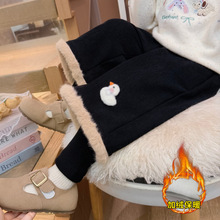 女童秋冬假两件阔腿裤2025新款洋气儿童韩版时髦加绒保暖冬装裤潮