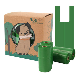 Amazon solid color degradable vest bag pet garbage bag cat litter garbage bag stool bag dog excrement bag