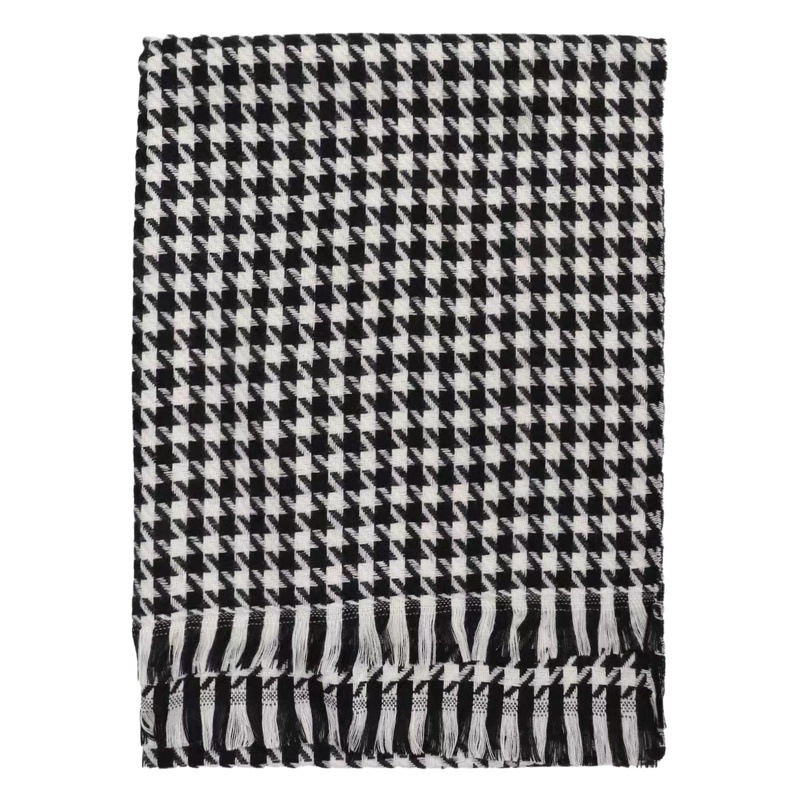 Manufacturer Wholesale Houndstooth Plaid Scarf for Women, Winter Warm 2026 New Korean Style Versatile Student Couple Neck Scarf