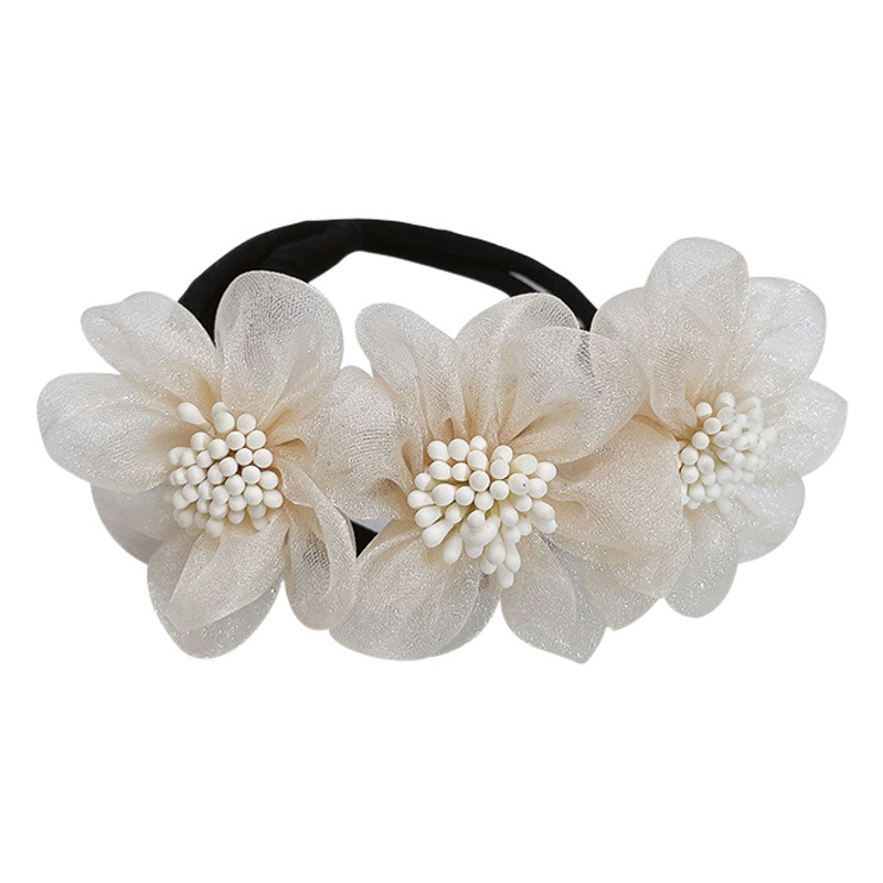 South Korea's Dongdaemun Hair Twister Flower Lace Concave Shape Hair Accessories Ball Head with Hook Korean Hair Hoop Short Hair