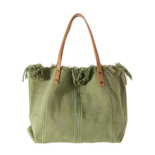 Large Capacity Canvas Bag with Embroidered Letters, Tote Bag, Handbag, Women's Bag, Woven Beach Bag, Crossbody Bag, Bags