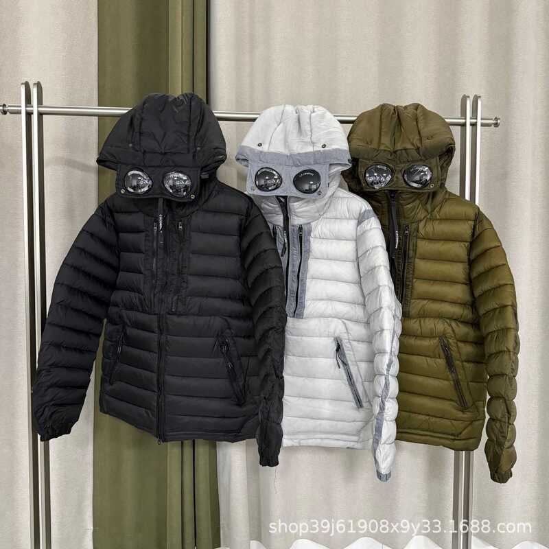Cross-Border Foreign Trade Cp Company Hat with Double Goggles, Lightweight Quilted Cotton Jacket, Casual Streetwear Cotton Coat