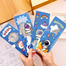 创意卡通宇航员尺子小学生20cm直尺可爱学习用品四件套装文具奖品