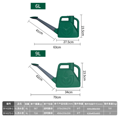 Large watering kettle for watering flowers, household watering kettle, vegetable sprinkling bucket, vegetable long mouth watering kettle, large capacity vegetable watering kettle