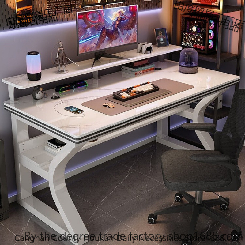 Computer Desk Desktop Home Desk Light Luxury Bedroom Desk Game Table High-End E-Sports Table and Chair Set