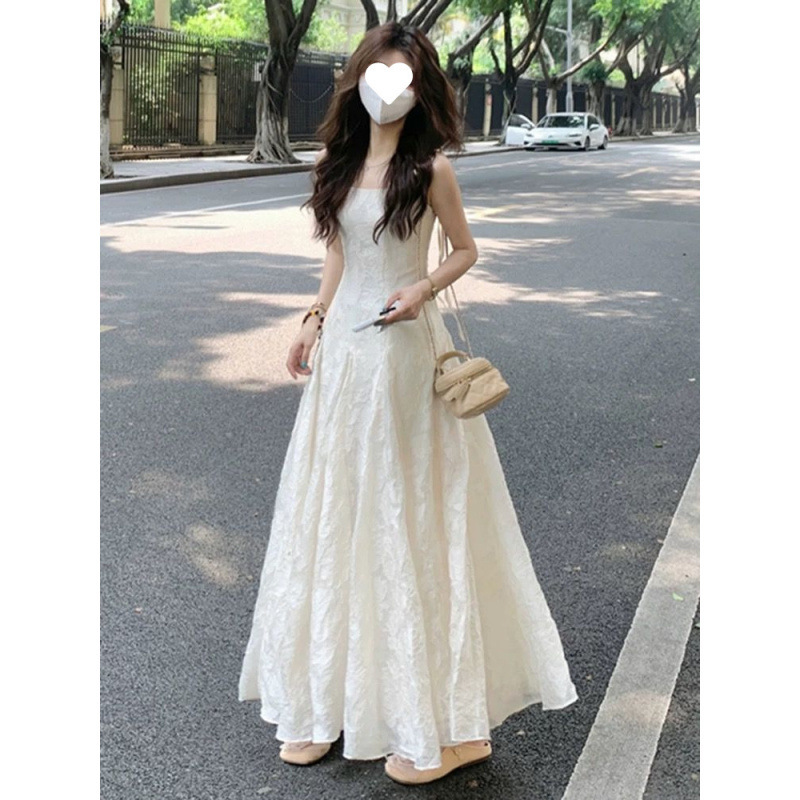 【1125人集め】新作ドレス リゾート風 ウエストAラインスカート 女子学生 夏着痩せ スリムフィット|undefined