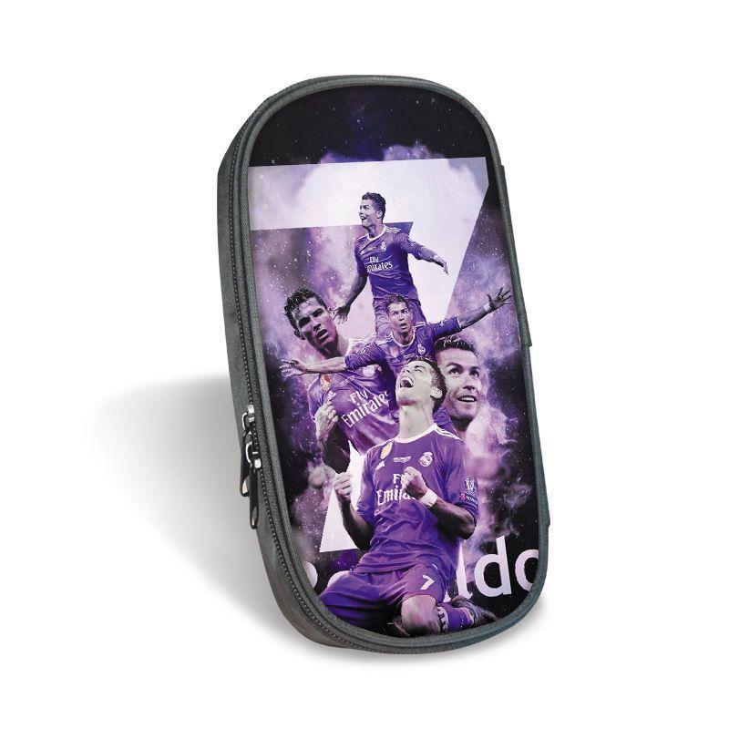 Estuche para lápices de lona Star Ronaldo para estudiantes de alto valor Estuche para papelería Messi Estuche para papelería multifuncional Estuche para lápices de gran capacidad