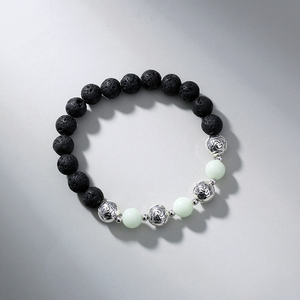 Bracelet de perles lotus phosphorescent brillant dans le noir_voghion.com