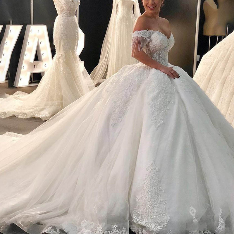 Elegant Off-Shoulder Lace Wedding Dress 2026 New Style Graceful Sheer Bridal Gown Sweetheart Princess Wedding Dress for Export Elegant Off-Shoulder Lace Wedding Dress 2026 New Style Graceful Sheer Bridal Gown Sweetheart Princess Wedding Dress for Export