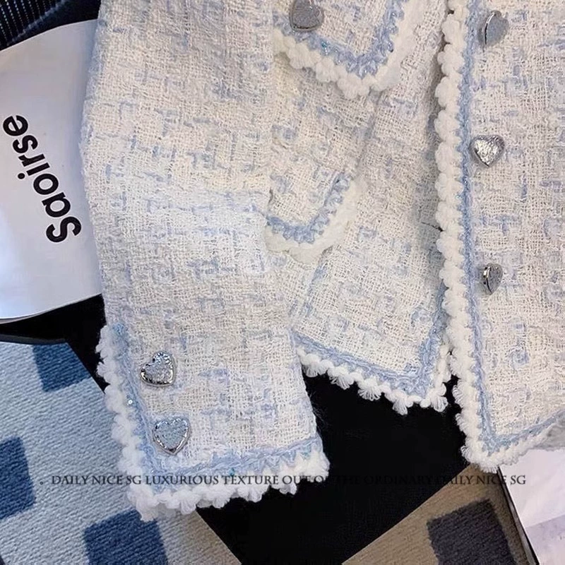 Осенний дизайн короткой куртки, французский стиль, стиль Chanel, западный стиль, облегающий