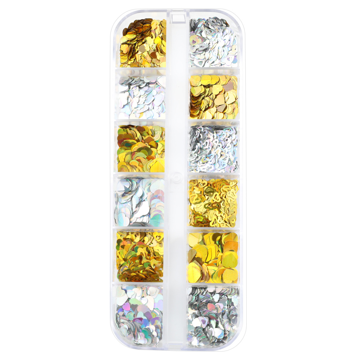 Gold and Silver Heart Sequins