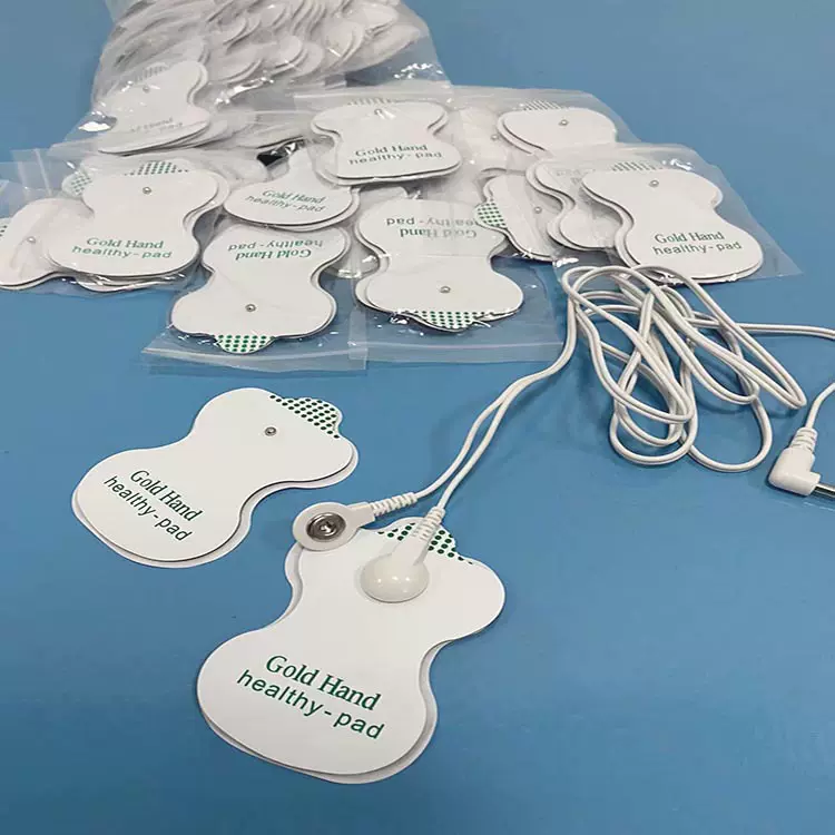 生产厂家健康使者理疗电极片自粘理疗按摩器配件硅胶贴片纽扣式葫