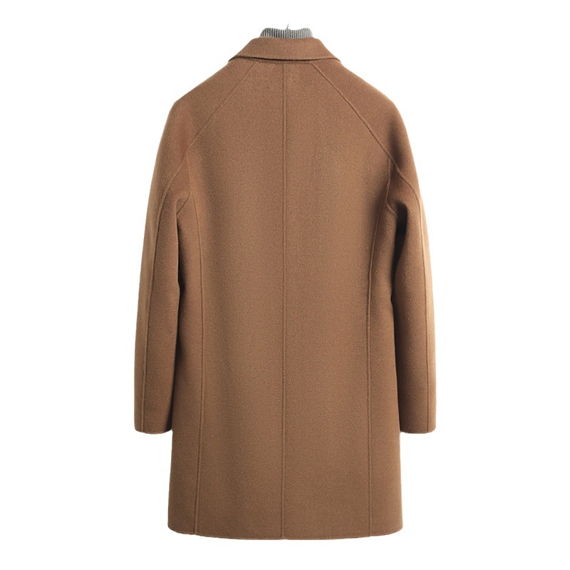 Abrigo de lana 100% peinada abrigo de lana slim-fit de gama alta hecho a mano sin cachemira abrigo para hombres al por mayor