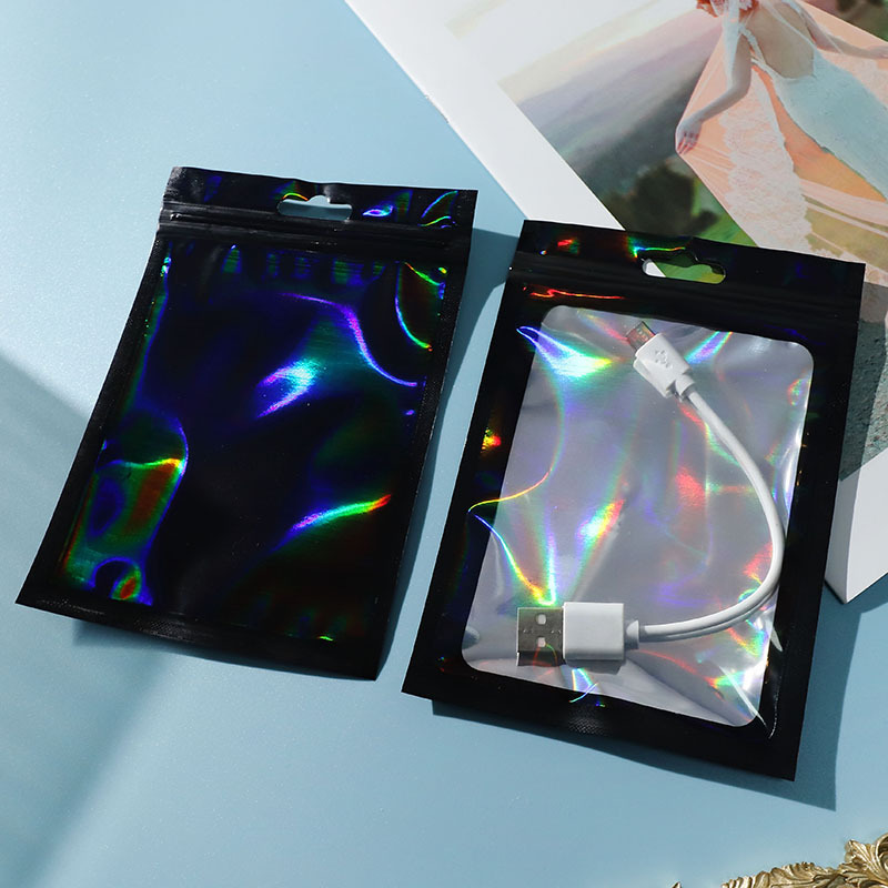 Laser window ziplock bag, fishing gear packaging bag, beauty egg jewelry sealing aluminum foil bag, sealing plastic bag