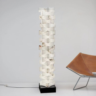 Spanish imported marble designer sales office model room living room high-rise Villa natural marble floor lamp