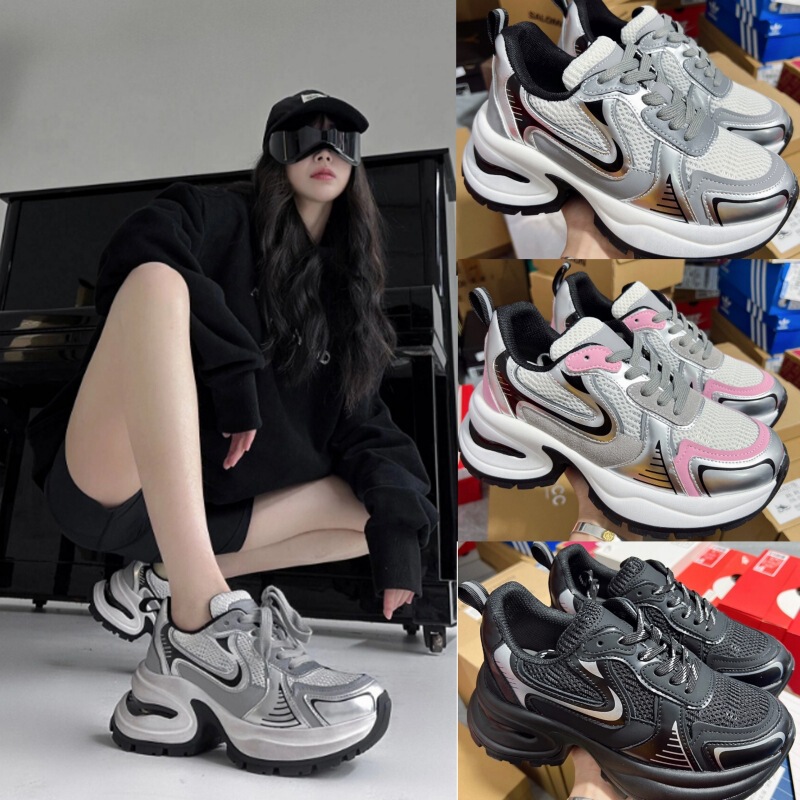Putian High Version Zhao Lusi Small All-match silver Platform-soled Torre Shoes Women's Inner Height-increasing Casual Sports Shoes