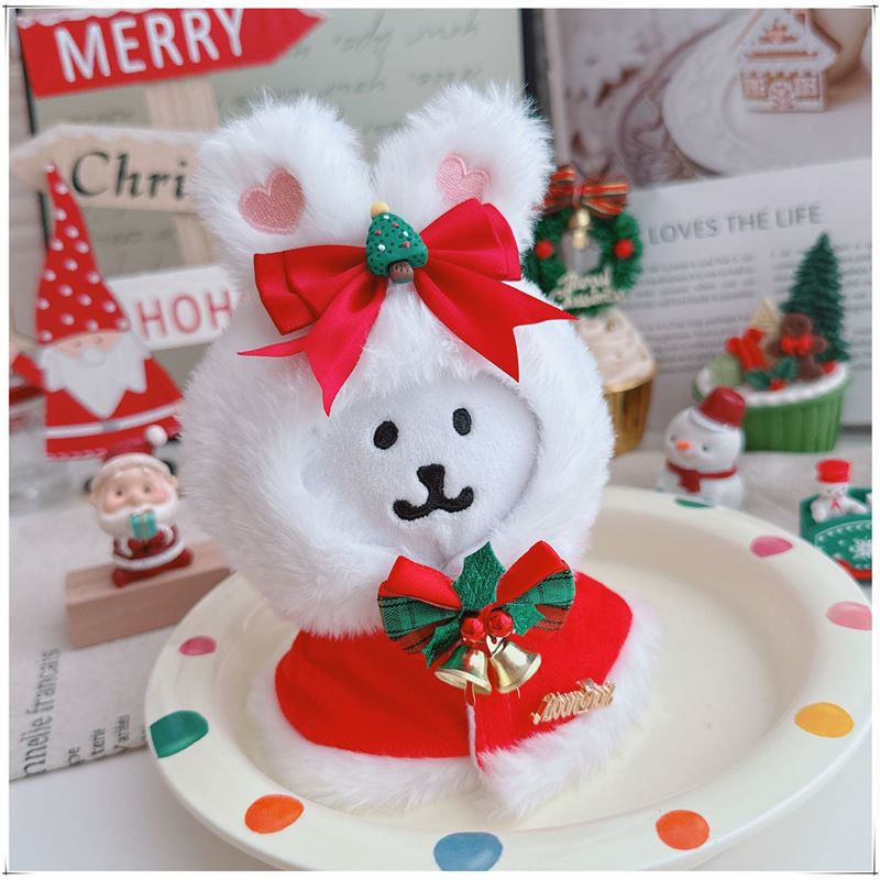 13厘米自嘲熊衣服10cm棉花娃娃圣诞节披肩斗篷兔子毛绒玩具娃衣