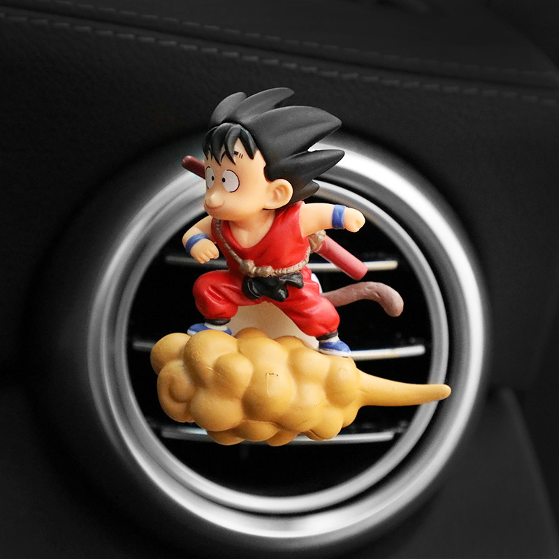 Creativo Dragon Ball Flying Wukong Car Perfume Clip de salida de aire de coche Adornos de aromaterapia Lindas decoraciones de coche