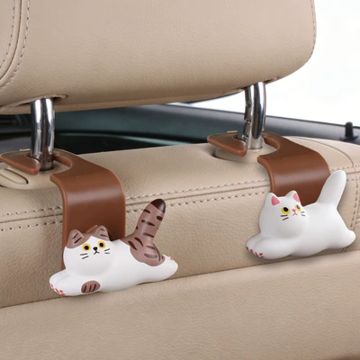 Decorative Hook, Car hanging - white-flying-cat-striped-flying-cat-hook-2-pieces