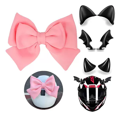 Motosiklet dəbilqələri Motorcycle Decorative Helmet Accessories - pink-bow-suit