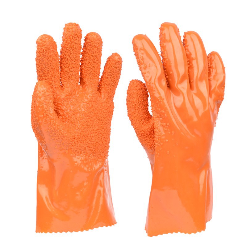 汉盾 HD-GP6010 PVC颗粒耐油耐磨防滑防化手套26cm（1双/袋）均码