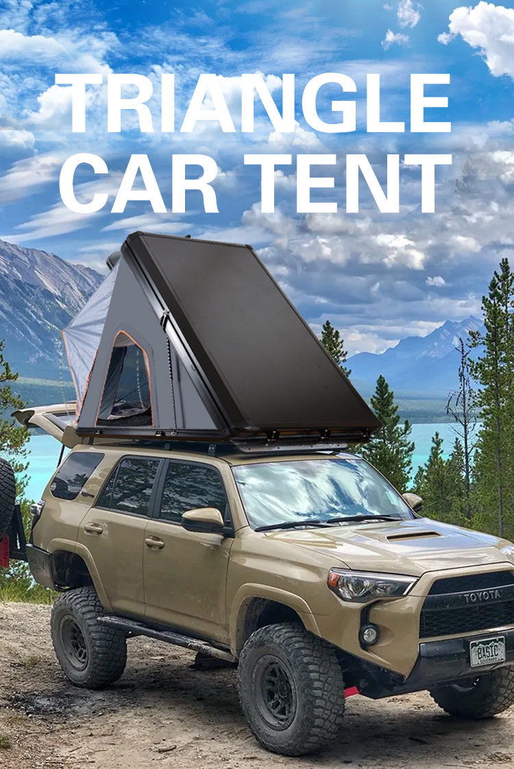 Hard-Shell Car-Mounted Triangular Tent, Aluminum Alloy Wind-Resistant Roof Tent, Universal Camping Gear for Rvs and Suvs, Wholesale