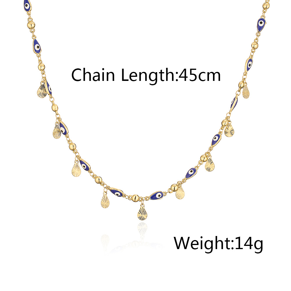 Fashion Devilu0027S Eye Water Droplets Copper Inlay Zircon Pendant Necklace