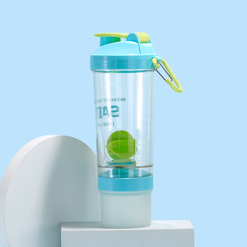 Personalizable deportes proteína en polvo batido taza gimnasio sellado a prueba de fugas con agitación bola batido taza deportes taza