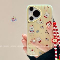 かわいい子犬に適した Huawei pura80 携帯電話ケース ハンギングチェーン付きニッチ HUAWEIpura70pro 新しい p60