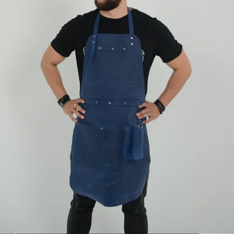 Amazon transfronterizo nuevo delantal impermeable PU cuero barbacoa al aire libre delantal ropa de trabajo fabricantes al por mayor