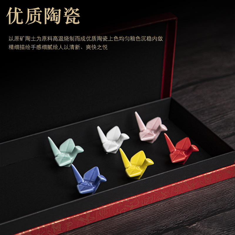 Wholesale Japanese photo ceramic pen holder, brush holder, cute cartoon chopstick holder, pen holder, creative paper crane pen holder
