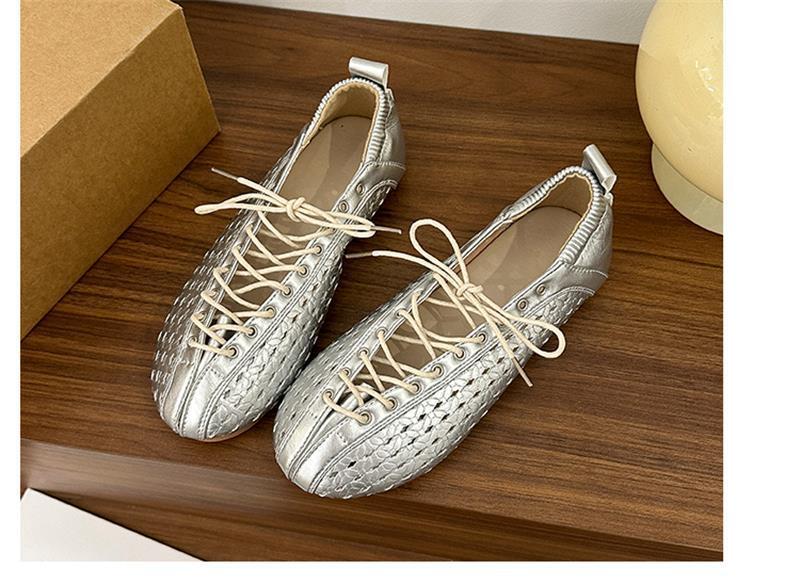 2026 primavera y verano retro correa francesa trenzada correa de agujero Mary Jane zapatos de ballet soleos sandalias romanas