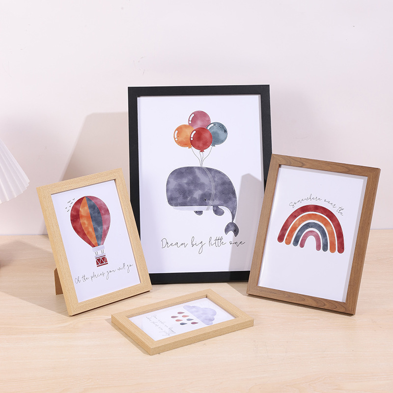 Photo Frame Wholesale Picture Frame Display Stand Photo Wall 5-Inch 6inch 7inch 8inch 10inch A4 Simple Wooden DIY Photo Frame