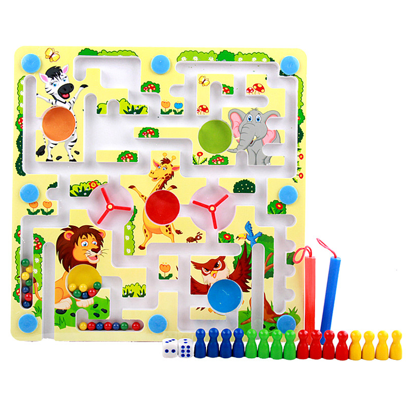 Bebé pensamiento entrenamiento multi-funcional interacción padre-niño educación temprana rompecabezas magnético laberinto tráfico Juego de Pelota de madera