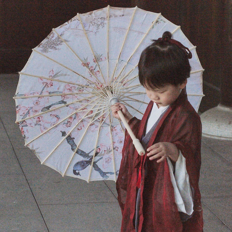 어린이 70  56 중국 스타일 HANFU 의상 사진 패션쇼 기름 종이 우산 XIA HUI 같은 스타일 쉽게 열고 닫는 댄스 우산